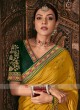 Art Silk Mustard Yellow Color Saree